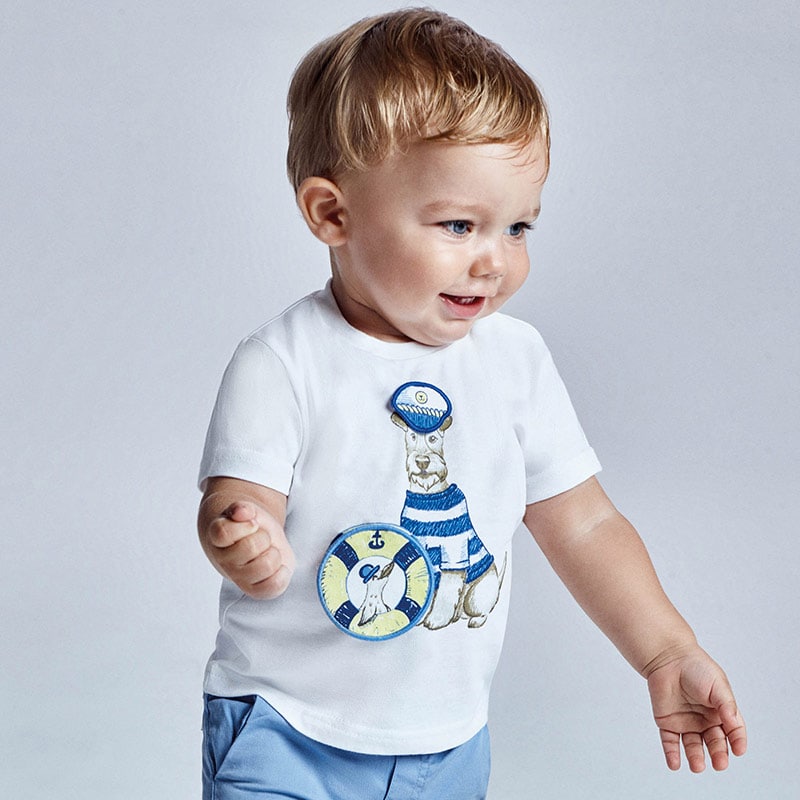 21-01007-010-800-1 Mayoral Βρεφική Μπλούζα για Αγόρι Λευκή 21-01007-010 - Image 1