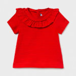 Mayoral Βρεφικό Μπλουζάκι Κοντομάνικο Μακό για Κορίτσι Κόκκινο  12-01086-073