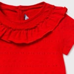 Mayoral Βρεφικό Μπλουζάκι Κοντομάνικο Μακό για Κορίτσι Κόκκινο  12-01086-073 - Image 3