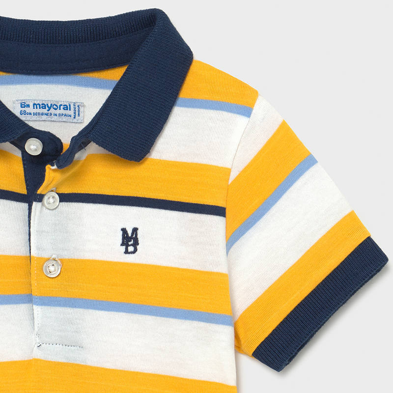21-01107-093-800-6 Mayoral Βρεφικό Πόλο Μπλουζάκι για Αγόρι Κίτρινο Ριγέ 21-01107-093 - Image 3