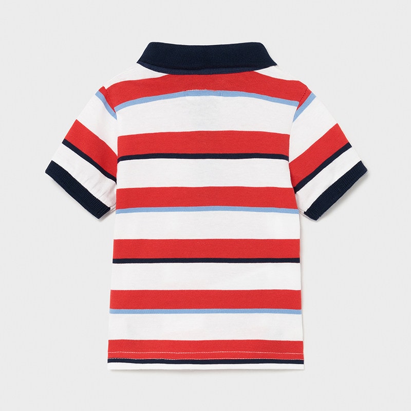 21-01107-094-800-5 Mayoral Βρεφικό Πόλο Μπλουζάκι για Αγόρι Κόκκινο Ριγέ 21-01107-094 - Image 2