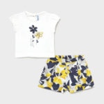 Mayoral Βρεφικό Σετ Σορτσάκι Μπλούζα για Κορίτσι Εμπριμέ 12-01234-010