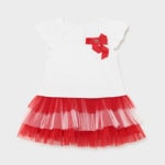 Mayoral Βρεφικό Φόρεμα για Κορίτσι Λευκό-Κόκκινο 12-01970-093