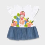 Mayoral Βρεφικό Φόρεμα για Κορίτσι Λευκό-Μπλε 12-01993-016