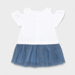 Mayoral Βρεφικό Φόρεμα για Κορίτσι Λευκό-Μπλε 12-01993-016 - Image 2