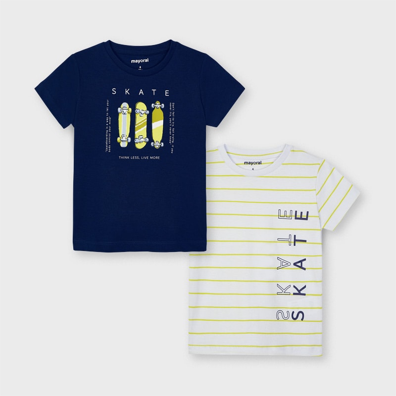 21-03045-078-800-4 Mayoral Παιδικό Σετ Μπλούζάκια 2 Τεμαχίων Μπλε-Λευκό 21-03045-078 - Image 2