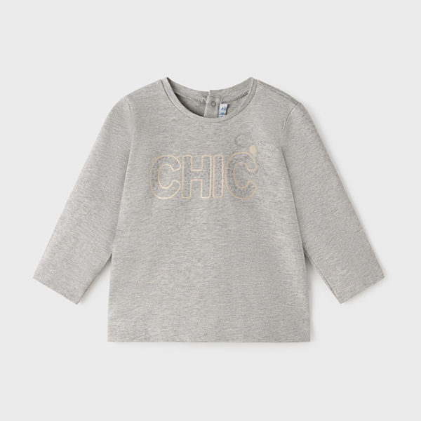 Mayoral Βρεφική Μπλούζα Μακρυμάνικη για Κορίτσι Γκρι 12-00116-035