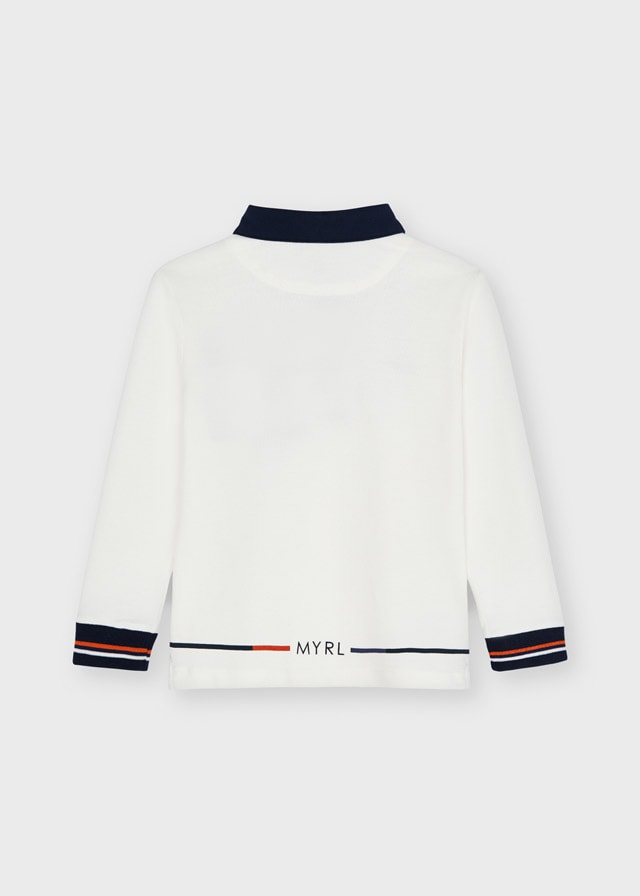 11-04161-059-L-5 Mayoral  Παιδικό Πόλο μακρυμάνικο για Αγόρι Εκρού 11-04161-059 - Image 3