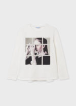 Mayoral Παιδική Μπλούζα μακρυμάνικη για Κορίτσι Λευκό 12-07082-032 - Image 2