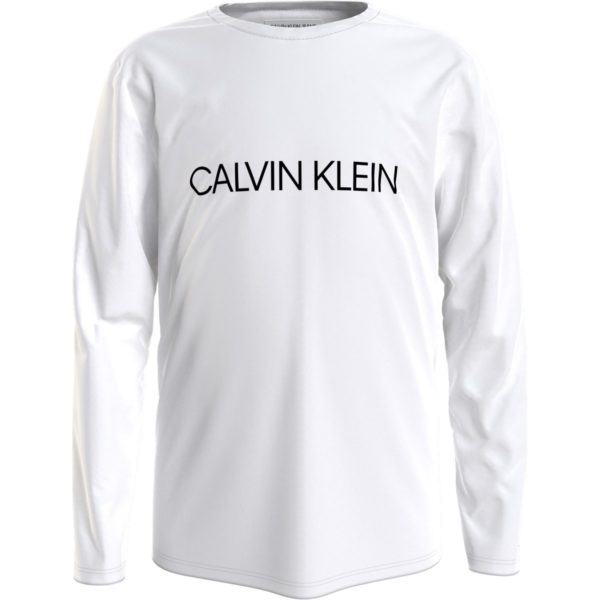 Calvin Klein Kids Παιδική Μπλούζα INSTITUTIONAL LS για Αγόρι Άσπρο IB0IB00599-YAF