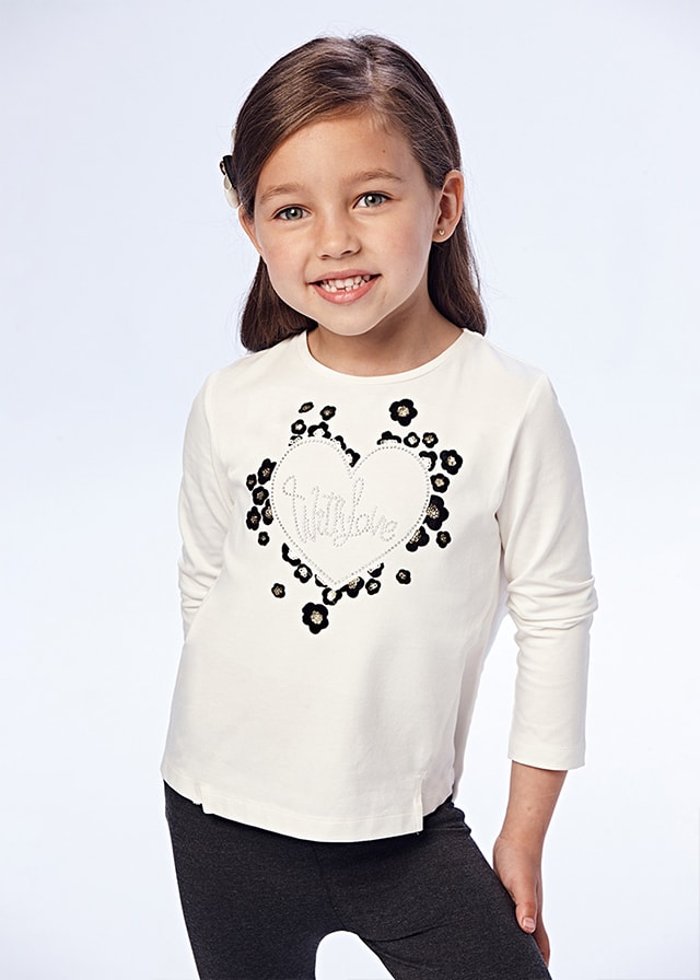 4012-70 Mayoral Παιδική Μπλούζα μακρυμάνικη για Κορίτσι Εκρού 12-04012-070 - Image 1