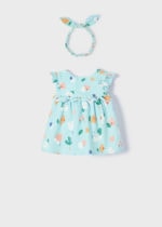 Mayoral Βρεφικό Φόρεμα Σταμπωτό με κορδέλα για Κορίτσι Γαλάζιο 22-01857-062 - Image 3