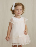 Abel & Lula Βρεφικό Φόρεμα τούλι ζακάρ για Κορίτσι Σομόν 22-05007-004