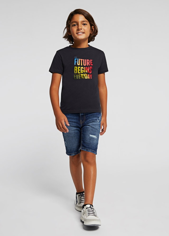 22-06215-073-L-3 Mayoral Παιδική Βερμούδα για Αγόρι Σκουρο Τζιν 22-06215-073 - Image 1