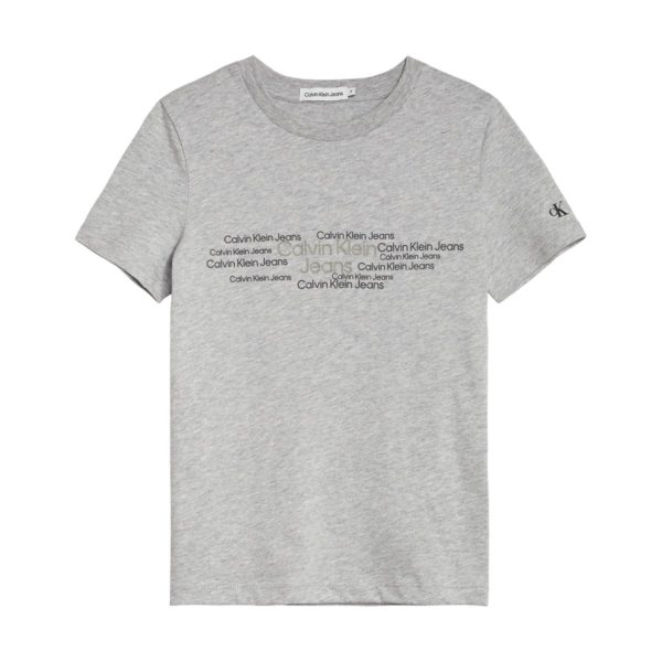 Calvin Klein Kids Παιδική Μπλούζα PLACED STACK LOGO FITTED για Αγόρι Γκρι IB0IB01224PZ2