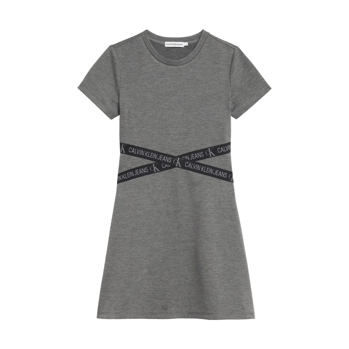 IG0IG01309P4E_F Calvin Klein Kids Παιδικό Φόρεμα PUNTO LOGO TAPE SS για Κορίτσι Γκρι IG0IG01309P4E - Image 1