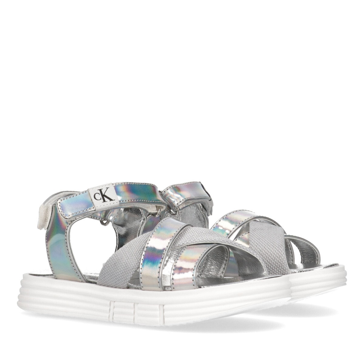 V4A2-80212-1420904- Calvin Klein Kids Παιδικά Σανδάλια VELCRO για Κορίτσι Ασημί V4A2-80212-1420904 - Image 1