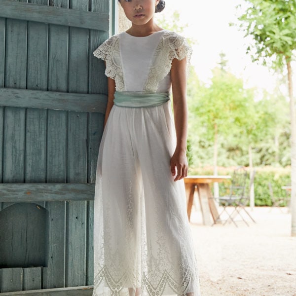 Abel & Lula Παιδική Φόρμα μακριά τούλι κεντητό για κορίτσι Κρέμ 22-05220-006