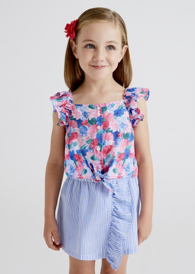 φουστα-παντελονι-ριγες-κοριτσι_id_22-03906-066-L-3 Mayoral Παιδικό Σορτς για Κορίτσι Μπλε Ριγέ 22-03906-066 - Image 1