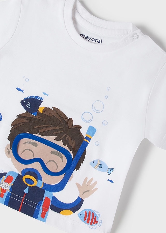 μπλουζα-κοντομανικη-baby-αγορι_id_22-01010-087-L-6 Mayoral Βρεφική Mπλούζα για Αγόρι Λευκή 22-01010-087 - Image 1