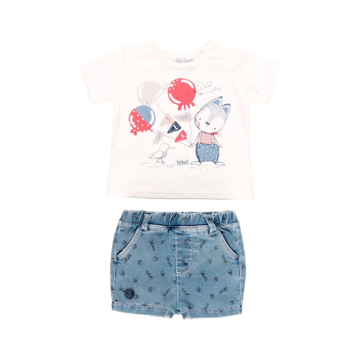 1142191100_a Boboli Βρεφικό Σετ για Αγόρι Άσπρο 114219-1100 - Image 1