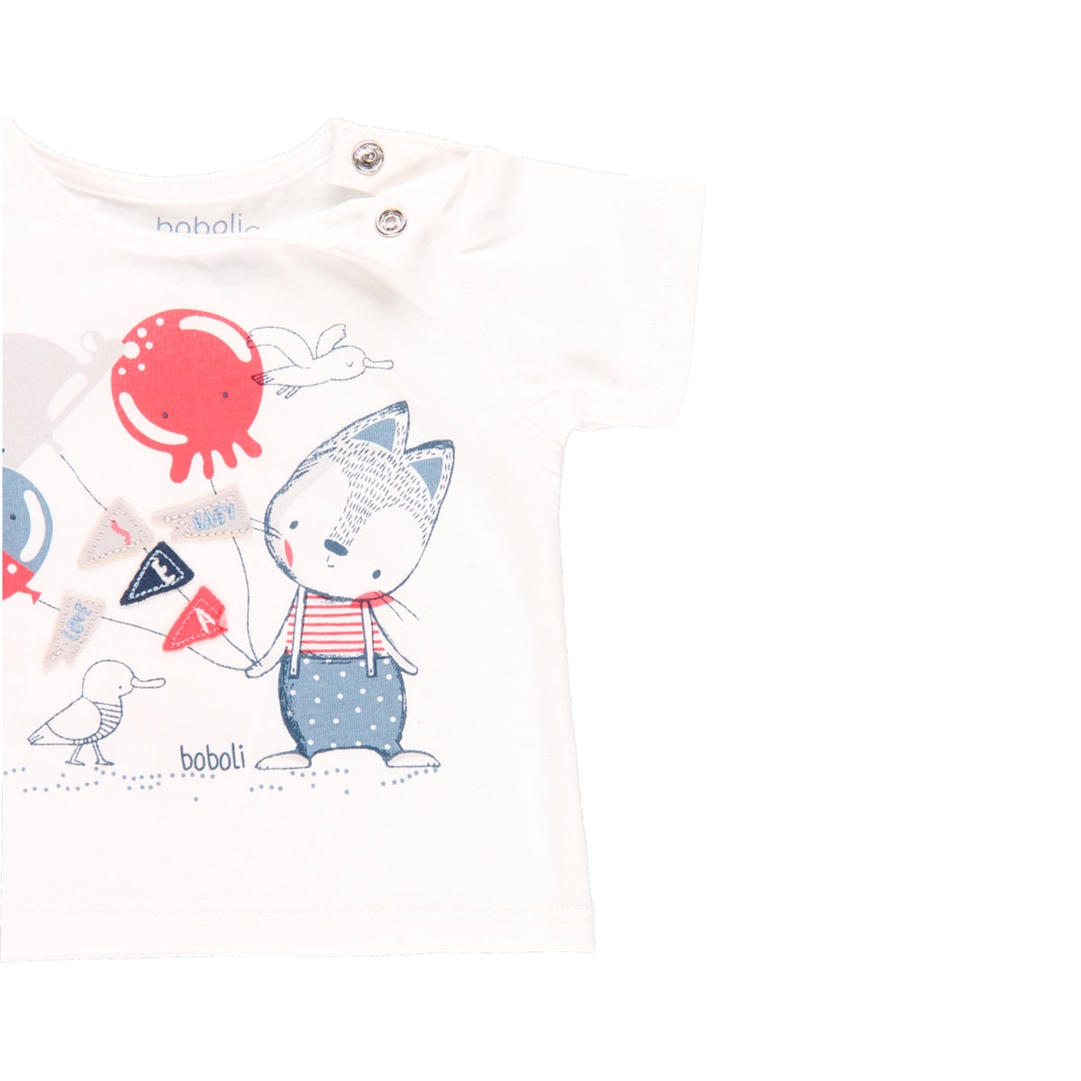 1142191100_c Boboli Βρεφικό Σετ για Αγόρι Άσπρο 114219-1100 - Image 3