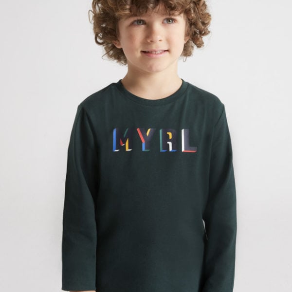 Mayoral Παιδικό Μπλουζάκι μακρυμανικο για Αγόρι Πετρόλ 12-00173-046