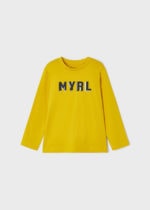 Mayoral Παιδικό Μπλουζάκι μακρυμανικο για Αγόρι Χρυσαφί  12-00173-053