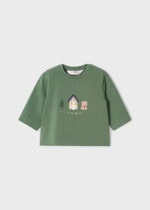 Mayoral Βρεφικά Μπλουζάκια μαυρομάνικα για Αγόρι Πράσινο 12-02087-028 - Image 2