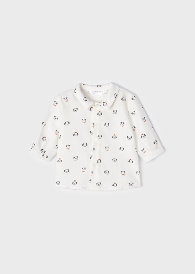 12-02152-067-L-4 Mayoral Βρεφικό Πουκάμισο μακρυμάνικο για Αγόρι Εκρού 12-02152-067 - Image 1