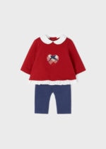 Mayoral Βρεφικό Σετ κολαν για Κορίτσι Λευκό Κόκκινο 12-02704-022 - Image 2