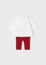 Mayoral Βρεφικό Σετ κολαν για Κορίτσι Λευκό Κόκκινο 12-02704-022 - Image 3