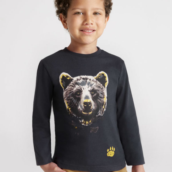 Mayoral Παιδικό Μπλουζάκι μακρυμανικο για Αγόρι Ανθρακί  12-04006-024