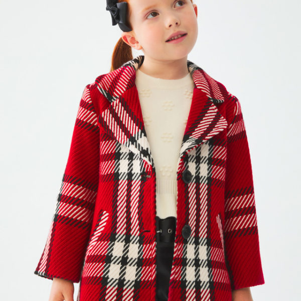 Abel & Lula Παιδικό Παλτο καρο για Κορίτσι Κόκκινο 12-05828-042