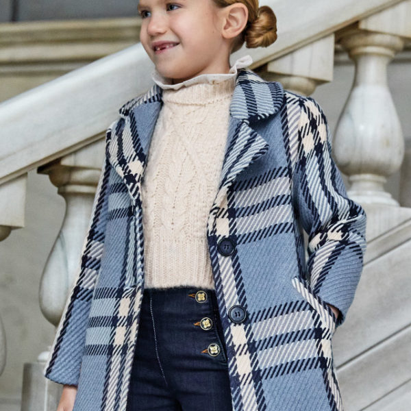 Abel & Lula Παιδικό Παλτο καρο για Κορίτσι Μπλε 12-05828-043