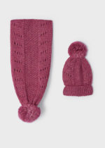 Abel & Lula Παιδικό Σετ σκουφος κασκολ διατρητο για Κορίτσι Μπορντώ 12-05945-018 - Image 2