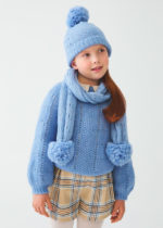 Abel & Lula Παιδικό Σετ σκουφος κασκολ διατρητο για Κορίτσι Μπλε 12-05945-019