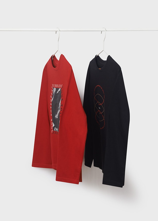 12-07014-086-L-4 Mayoral Παιδικό Σετ 2 μπλούζες μακρυμάνικες ECOFRIENDS για Αγόρι Γκοτζιμπέρι 12-07014-086 - Image 1