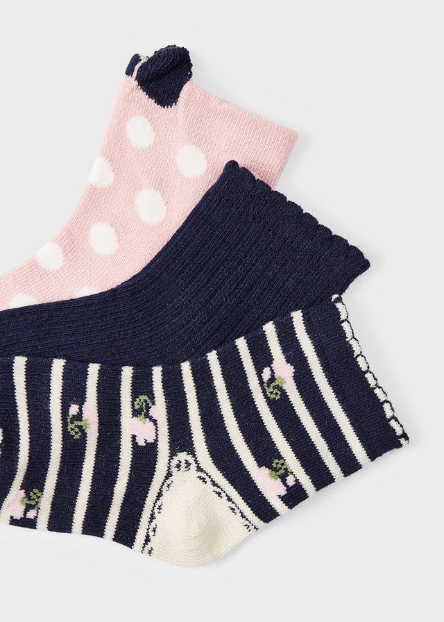 12-10271-024-L-5 Mayoral Παιδικό Σετ 3 καλτσάκια ECOFRIENDS για Κορίτσι Ροδοπέταλο 12-10271-024 - Image 2