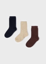 Mayoral Παιδικό Σετ 3 καλτσάκια  για Αγόρι Δαμασκηνί 12-10320-053