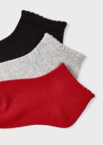 Mayoral Παιδικό Σετ 3 καλτσάκια κοντά για Κορίτσι Κόκκινο 12-10325-077 - Image 2