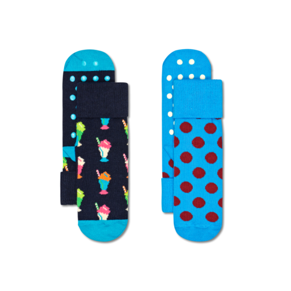 Happy Socks 2-Pack Kids Milkshake Anti-Slip Sock ΠΑΙΔΙΚΗ ΚΑΛΤΣΑ ANTISLIP 2 ΖΕΥΓΗ KMLK19-6500