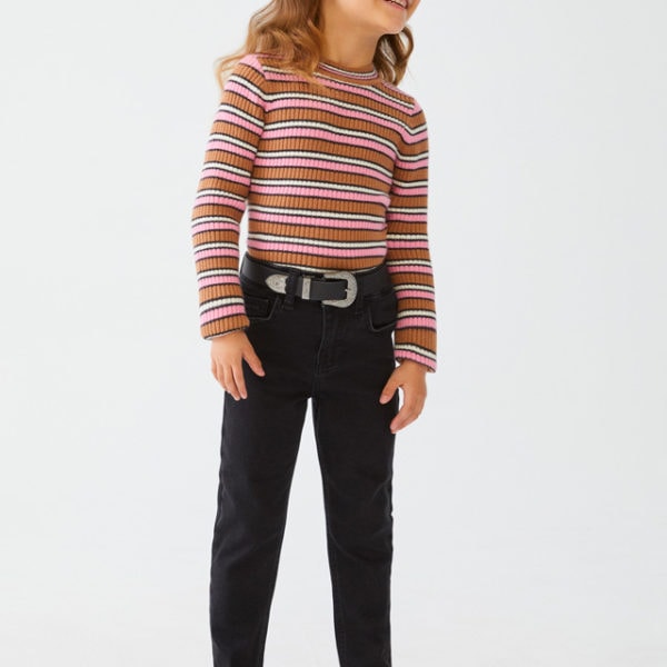 Abel & Lula Παιδικό Παντελόνι Μακρύ Ψηλόμεσο για Κορίτσι Μαύρο 12-05747-002