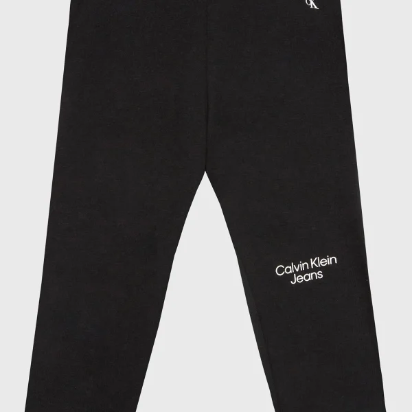 Calvin Klein Kids Βρεφικό Κολάν STACK LOGO LEGGING για Κορίτσι Μαύρο IN0IN00008-BEH