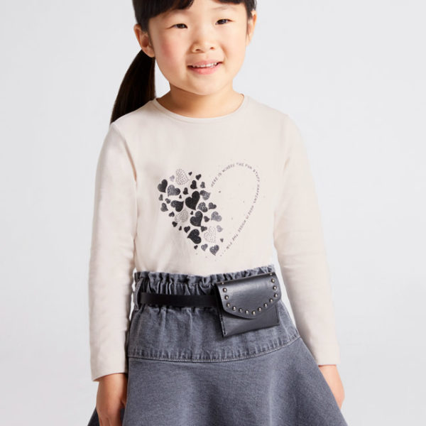 Mayoral Παιδικό Μπλουζακι μακρυμανικο για Κορίτσι Μπεζ ανοιχτό 12-00178-042