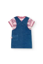 Boboli Βρεφικό Σετ Σαλοπετα Μπλούζα για Κορίτσι Τζιν 106041-Bleach - Image 2