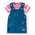 Boboli Βρεφικό Σετ Σαλοπετα Μπλούζα για Κορίτσι Τζιν 106041-Bleach