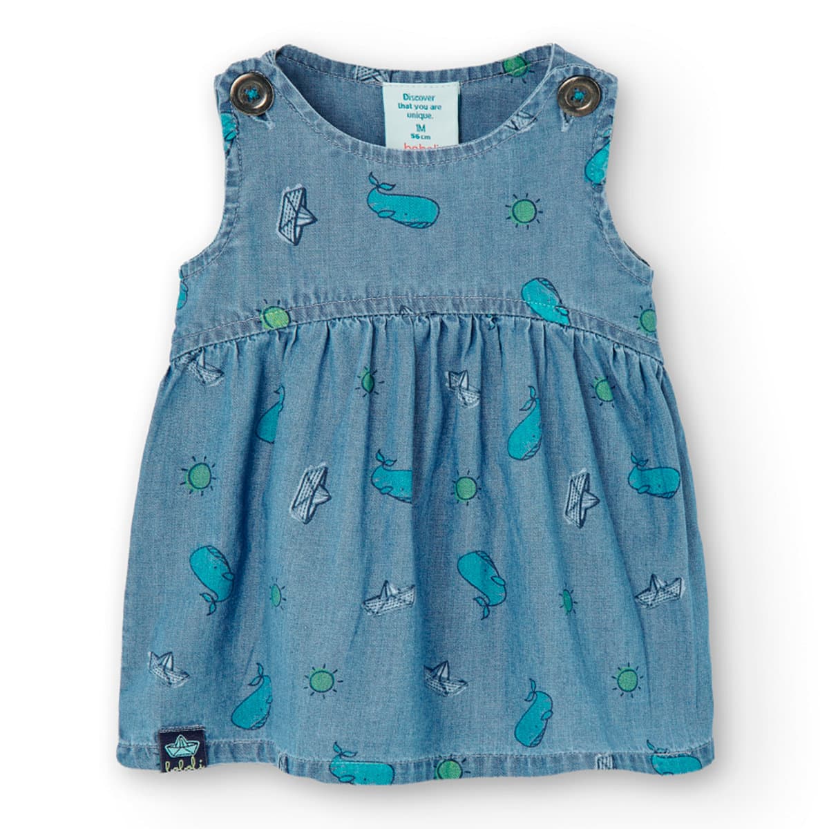 1360229037_a Boboli Βρεφικό Φόρεμα Φάλαινα για Κορίτσι Μπλε 136022-9037 - Image 1