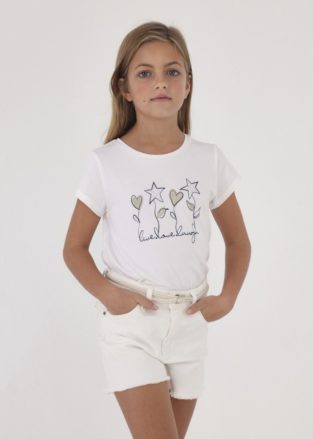 23-00275-087-L-1 Mayoral Παιδική Βερμούδα για Κορίτσι Λευκό 23-00275-087 - Image 1