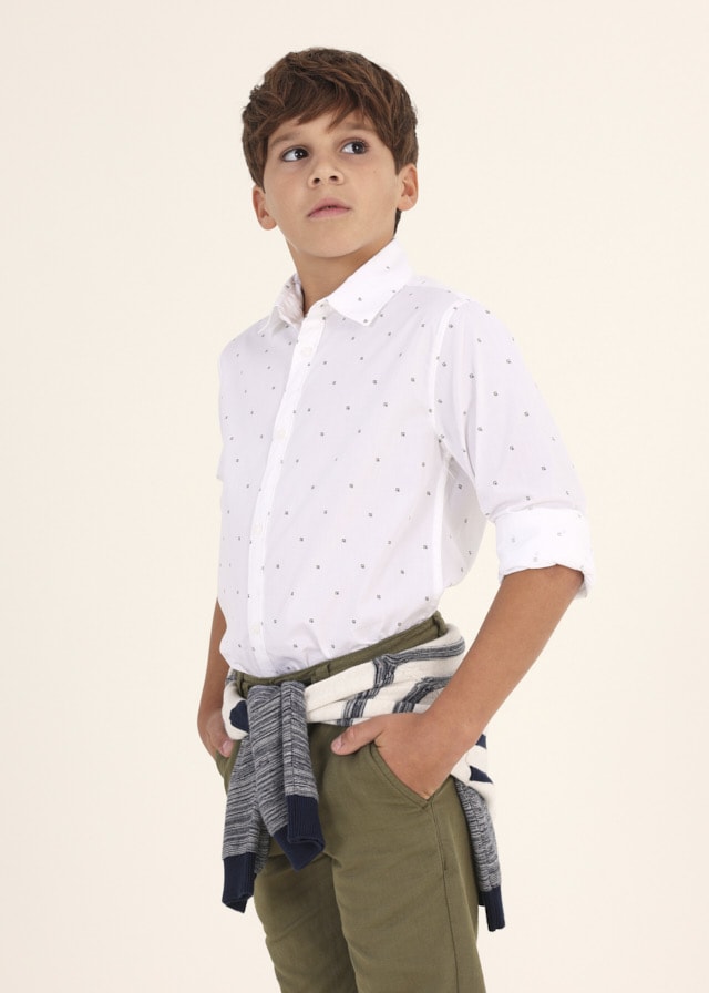 23-06116-083-L-1 Mayoral Παιδικό Πουκάμισο για Αγόρι Λευκό 23-06116-083 - Image 1